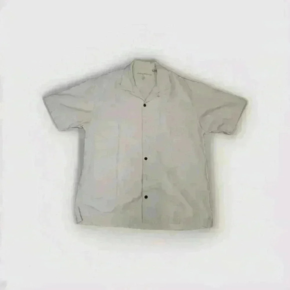 Tommy Bahama Yellow Silk Short Sleeve Button Up Shirt Men's L - Picture 1 of 8